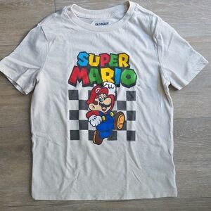 Old Navy Super Mario Kids T-Shirt - Cream with Multicolor Graphic